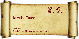 Marth Imre névjegykártya